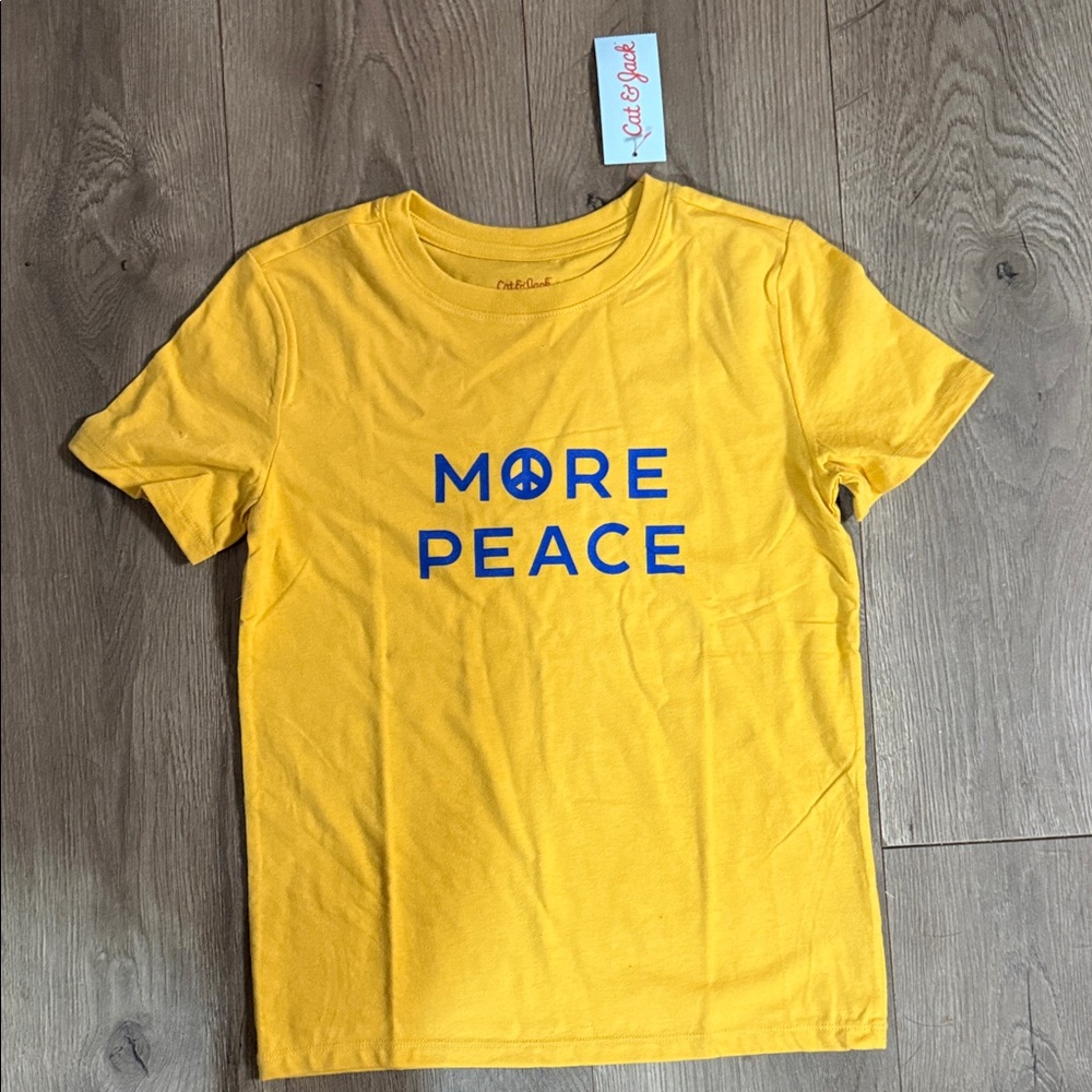 Cat & Jack Yellow 'More Peace' Kids T-Shirt